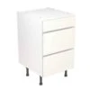 Kitchen Kit Rigid J-Pull 500mm 3 Drawer Base Cabinet - Super Gloss - White - Pre-Assembled - RKKJ0041