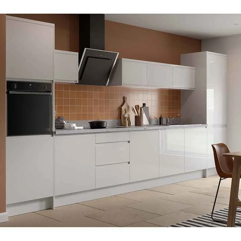 Kitchen Kit Rigid J-Pull 400mm Wall Cabinet - Super Gloss - Light Grey - Pre-Assembled - RKKJ0212 2 Kitchen Kit Rigid J-Pull 400mm Wall Cabinet - Super Gloss - Light Grey - Pre-Assembled - RKKJ0212 - Image 2