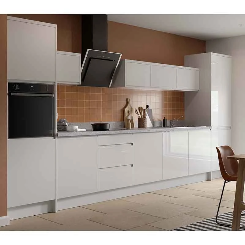 Kitchen Kit Rigid J-Pull 600mm Blind Corner Wall Cabinet - Super Gloss - Light Grey - Pre-Assembled - RKKJ0216 2 Kitchen Kit Rigid J-Pull 600mm Blind Corner Wall Cabinet - Super Gloss - Light Grey - Pre-Assembled - RKKJ0216 - Image 2
