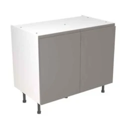 Kitchen Kit Rigid J-Pull 1000mm Base Cabinet - Super Gloss - Dust Grey - Pre-Assembled - RKKJ0308