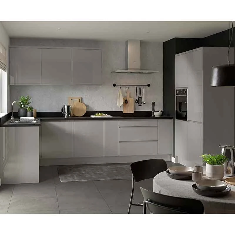 Kitchen Kit Rigid J-Pull 1000mm Base Cabinet - Super Gloss - Dust Grey - Pre-Assembled - RKKJ0308 2 Kitchen Kit Rigid J-Pull 1000mm Base Cabinet - Super Gloss - Dust Grey - Pre-Assembled - RKKJ0308 - Image 2