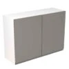 Kitchen Kit Rigid J-Pull 1000mm Wall Cabinet - Super Gloss - Dust Grey - Pre-Assembled - RKKJ0315
