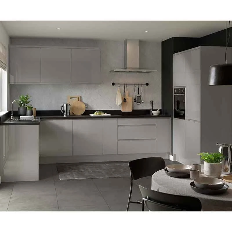 Kitchen Kit Rigid J-Pull 1000mm Wall Cabinet - Super Gloss - Dust Grey - Pre-Assembled - RKKJ0315 2 Kitchen Kit Rigid J-Pull 1000mm Wall Cabinet - Super Gloss - Dust Grey - Pre-Assembled - RKKJ0315 - Image 2