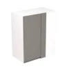 Kitchen Kit Rigid J-Pull 600mm Blind Corner Wall Cabinet - Super Gloss - Dust Grey - Pre-Assembled - RKKJ0316