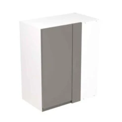 Kitchen Kit Rigid J-Pull 600mm Blind Corner Wall Cabinet - Super Gloss - Dust Grey - Pre-Assembled - RKKJ0316