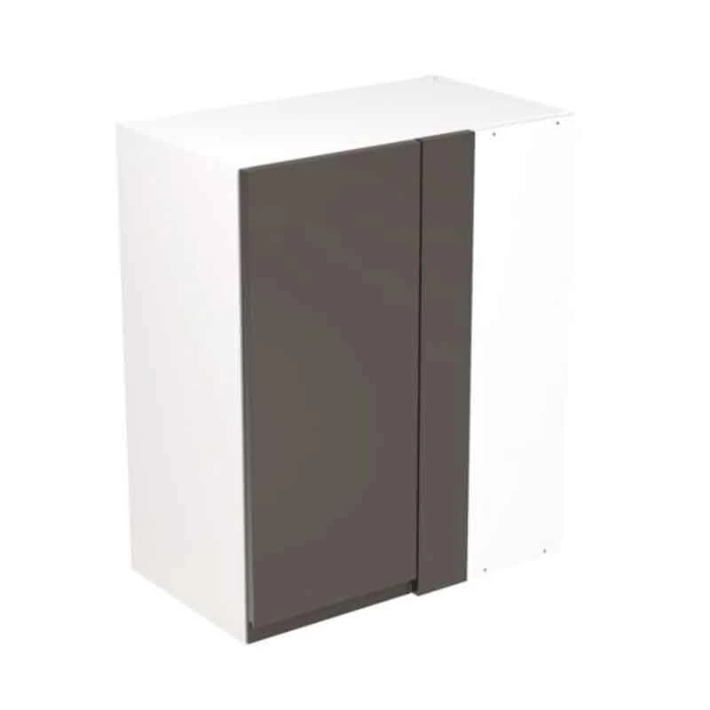 Kitchen Kit Rigid J-Pull 600mm Blind Corner Wall Cabinet - Super Gloss - Graphite - Pre-Assembled - RKKJ0416 1 Kitchen Kit Rigid J-Pull 600mm Blind Corner Wall Cabinet - Super Gloss - Graphite - Pre-Assembled - RKKJ0416