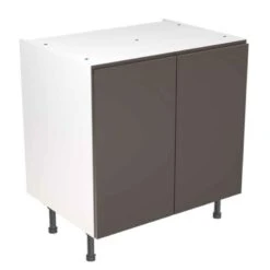 Kitchen Kit Rigid J-Pull 800mm Base Cabinet - Super Gloss - Graphite - Pre-Assembled - RKKJ0436