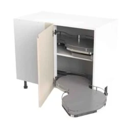 Kitchen Kit Rigid J-Pull 1000mm Blind Corner Base Cabinet With Pull Out Right Cabinet - Ultra Matt - Cashmere - Pre-Assembled - RKKJ0655
