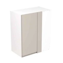 Kitchen Kit Rigid J-Pull 600mm Blind Corner Wall Cabinet - Ultra Matt - Light Grey - Pre-Assembled - RKKJ0716