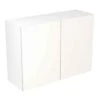 Kitchen Kit Rigid Value Slab 1000mm Wall Cabinet - Standard Matt - White - Pre-Assembled - RKKM1015
