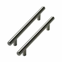 Kitchen Kit 186 T Bar Kitchen Cabinet Handles - Pack Of 2 - Stainless Steel - KKHTBH1