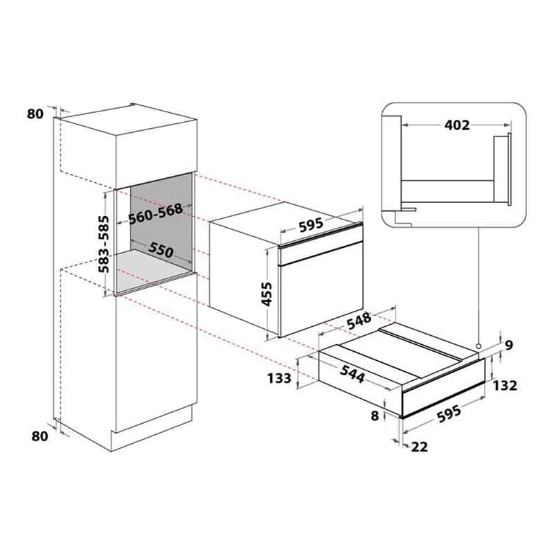 Hotpoint WD 714 IX 14cm Warming Drawer - Stainless Steel 2 Hotpoint WD 714 IX 14cm Warming Drawer - Stainless Steel - Image 2
