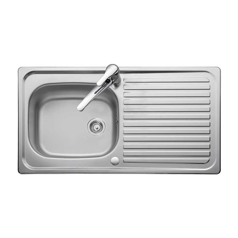 Leisure Linear 1 Bowl Inset Kitchen Sink With Reversible Drainer 0.6mm Gauge - Satin Stainless Steel - LR9501/ 1 Leisure Linear 1 Bowl Inset Kitchen Sink With Reversible Drainer 0.6mm Gauge - Satin Stainless Steel - LR9501/