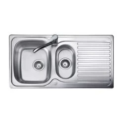 Leisure Linear 1.5 Bowl Inset Kitchen Sink With Reversible Drainer - Satin Stainless Steel - LR9502/