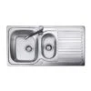 Leisure Linear 1.5 Bowl Inset Kitchen Sink With Reversible Drainer Shallow Main Bowl - Satin Stainless Steel - LR9502SB/
