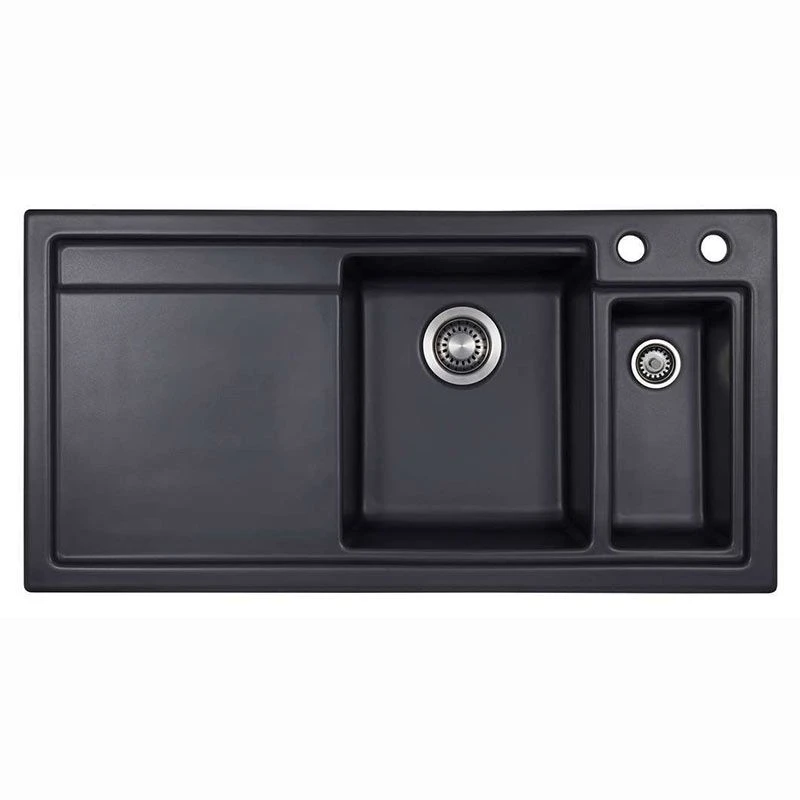 Thomas Denby Lydian Chef 1.5 Bowl Kitchen Sink & LH Drainer - Basalt Satin - LYD1020LBA 1 Thomas Denby Lydian Chef 1.5 Bowl Kitchen Sink & LH Drainer - Basalt Satin - LYD1020LBA