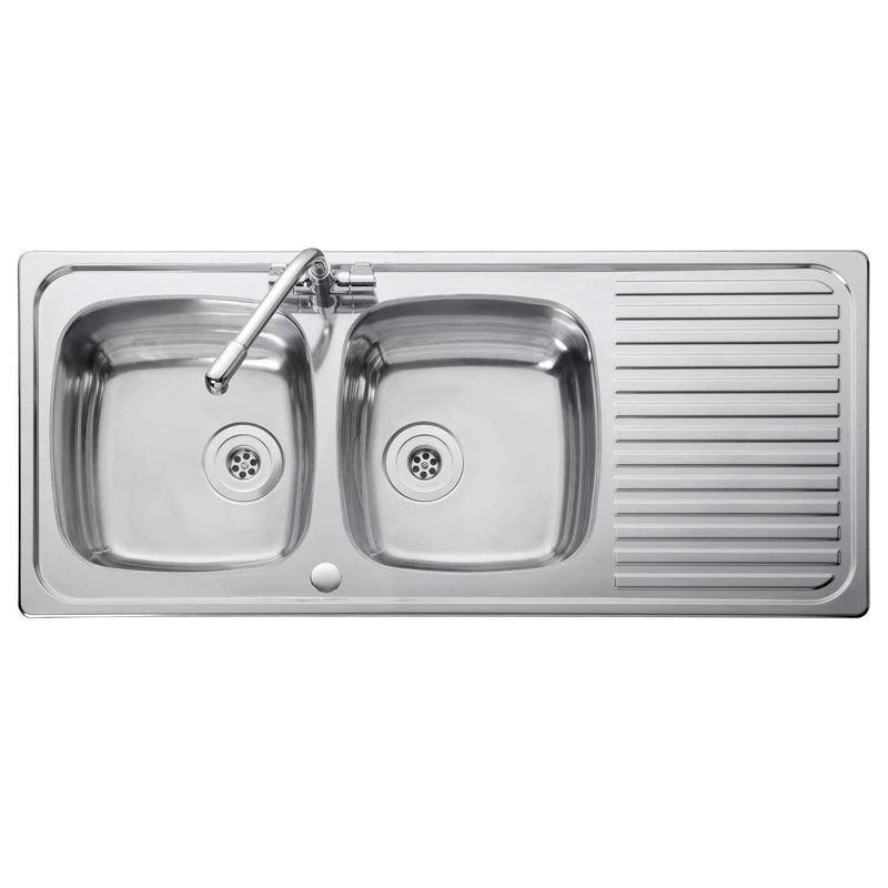 Leisure Linear 2 Bowl Inset Kitchen Sink Reversible - Stainless Steel - LR1160DB/ 1 Leisure Linear 2 Bowl Inset Kitchen Sink Reversible - Stainless Steel - LR1160DB/