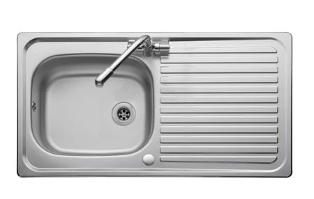 Leisure Linear 1.0 Bowl Reversible Stainless Steel Kitchen Sink With Single Lever Tap LR9501/TCAF35 1 Leisure Linear 1.0 Bowl Reversible Stainless Steel Kitchen Sink With Single Lever Tap LR9501/TCAF35