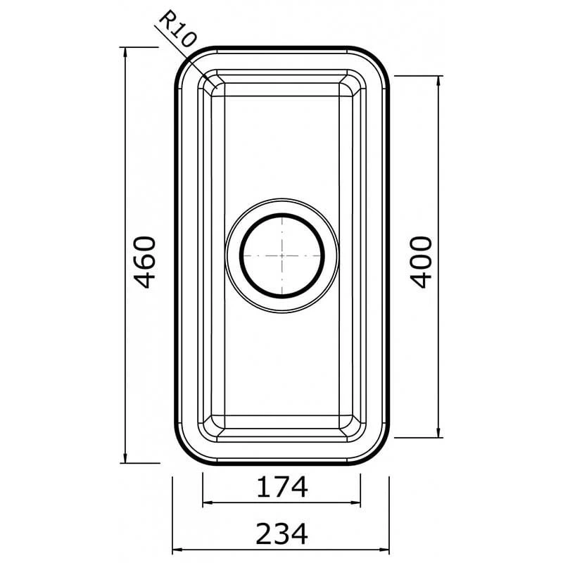 Thomas Denby Metro 0.5 Bowl Ceramic Kitchen Sink - White - MET1030 2 Thomas Denby Metro 0.5 Bowl Ceramic Kitchen Sink - White - MET1030 - Image 2