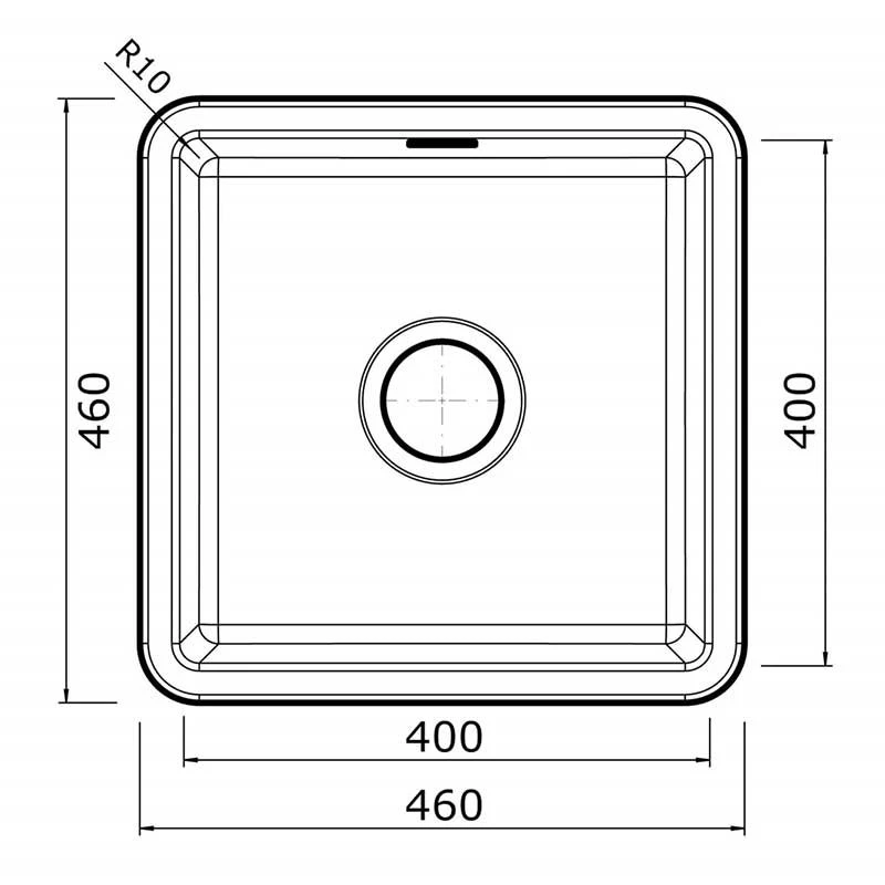 Thomas Denby Metro 1 Bowl Ceramic Medium Bowl Kitchen Sink - White - MET1040 2 Thomas Denby Metro 1 Bowl Ceramic Medium Bowl Kitchen Sink - White - MET1040 - Image 2
