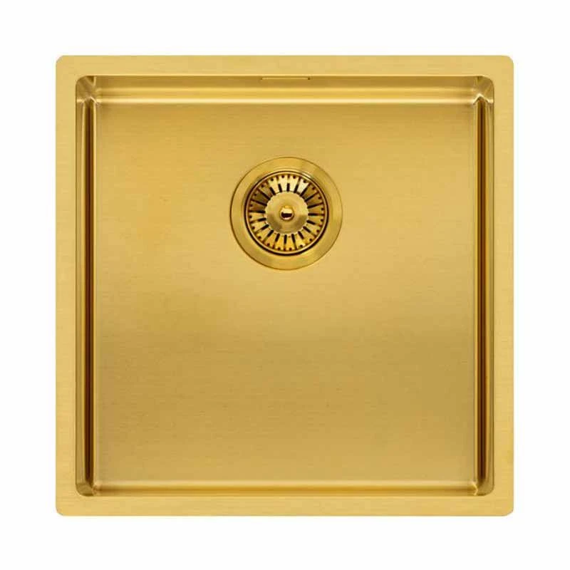 Reginox Miami 1 Bowl Integrated Sink - Gold - MIAMI 40X40 GOLD 1 Reginox Miami 1 Bowl Integrated Sink - Gold - MIAMI 40X40 GOLD
