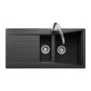 Rangemaster Mica 1.5 Bowl Igneous Granite Kitchen Sink - Ash Black - MIC1052AS/
