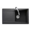 Rangemaster Mica Compact 1 Bowl Igneous Granite Kitchen Sink - Ash Black - MIC860AS/