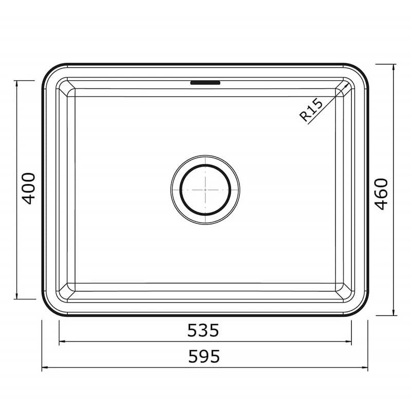 Thomas Denby Metro 1 Bowl Ceramic Large Bowl Kitchen Sink - White - MET1050 2 Thomas Denby Metro 1 Bowl Ceramic Large Bowl Kitchen Sink - White - MET1050 - Image 2