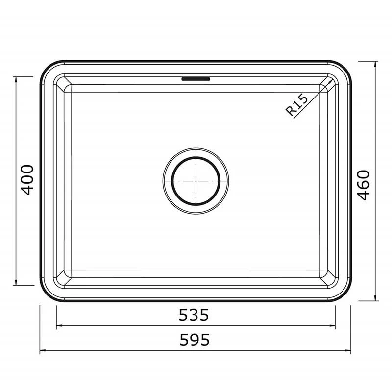 Thomas Denby Metro 1 Bowl Ceramic Large Bowl Kitchen Sink - Sea Mist - MET1050G 2 Thomas Denby Metro 1 Bowl Ceramic Large Bowl Kitchen Sink - Sea Mist - MET1050G - Image 2