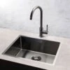 Reginox Miami 1 Bowl Integrated Sink - Gun Metal - MIAMI 50X40 GUNMETAL