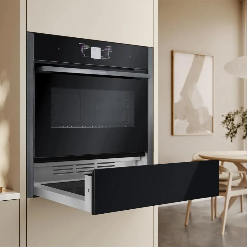 Neff N70 N24HA11G1B 14cm Built In Warming Drawer - Black With Graphite Grey Trim 2 Neff N70 N24HA11G1B 14cm Built In Warming Drawer - Black With Graphite Grey Trim - Image 2