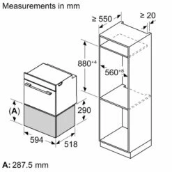 Neff N70 N34HA11G1B 29cm Built In Warming Drawer - Black With Graphite Grey Trim -Blanco Shop n e neff n70 n34ha11g1b 29cm warming drawer dimensions2
