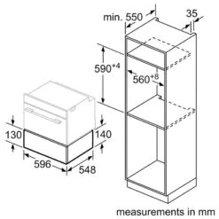 Neff N70 N34HA11G1B 29cm Built In Warming Drawer - Black With Graphite Grey Trim -Blanco Shop n e neff n70 n34ha11g1b 29cm warming drawer dimensions3