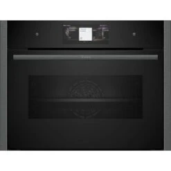 Neff N90 C24FT53G0B Bulit In Compact Steam Oven With Home Connect - Black With Graphite Grey Trim
