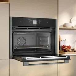 Neff N90 C24FT53G0B Bulit In Compact Steam Oven With Home Connect - Black With Graphite Grey Trim -Blanco Shop n e neff n90 c24ft53g0b built in compact steam oven lifestyle2