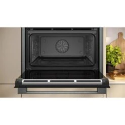 Neff N90 C24FT53G0B Bulit In Compact Steam Oven With Home Connect - Black With Graphite Grey Trim -Blanco Shop n e neff n90 c24ft53g0b built in compact steam oven open
