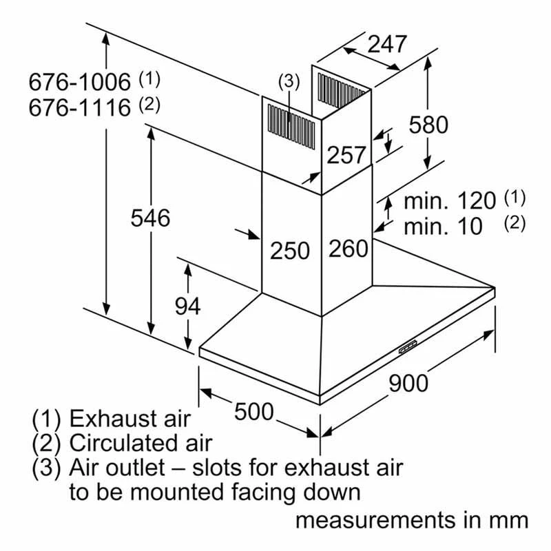 Neff N50 D94QFM1N0B 90cm Slim Pyramid Chimney Cooker Hood - Stainless Steel 5 Neff N50 D94QFM1N0B 90cm Slim Pyramid Chimney Cooker Hood - Stainless Steel - Image 5