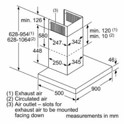 Neff N70 D95BMP5N0B 90cm Box Design Chimney Cooker Hood - Stainless Steel -Blanco Shop n e neff d95bmp5n0b dims
