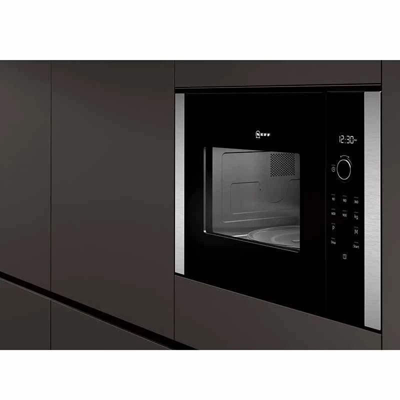 Neff N50 HLAWD53N0B Built-In Microwave - Black With Steel Trim 2 Neff N50 HLAWD53N0B Built-In Microwave - Black With Steel Trim - Image 2