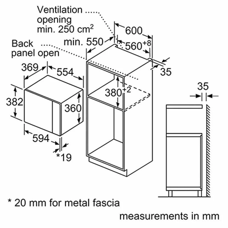 Neff N50 HLAWD53N0B Built-In Microwave - Black With Steel Trim 5 Neff N50 HLAWD53N0B Built-In Microwave - Black With Steel Trim - Image 5