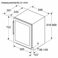 Neff N70 KU9213HG0G Built-Under 60cm Wine Cooler - Black -Blanco Shop n e neff ku9213hg0g dims