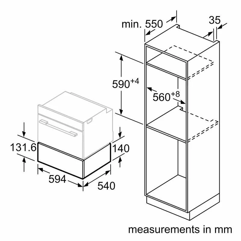 Neff N50 N1AHA01G0B 14cm Warming Drawer - Graphite Grey 4 Neff N50 N1AHA01G0B 14cm Warming Drawer - Graphite Grey - Image 4