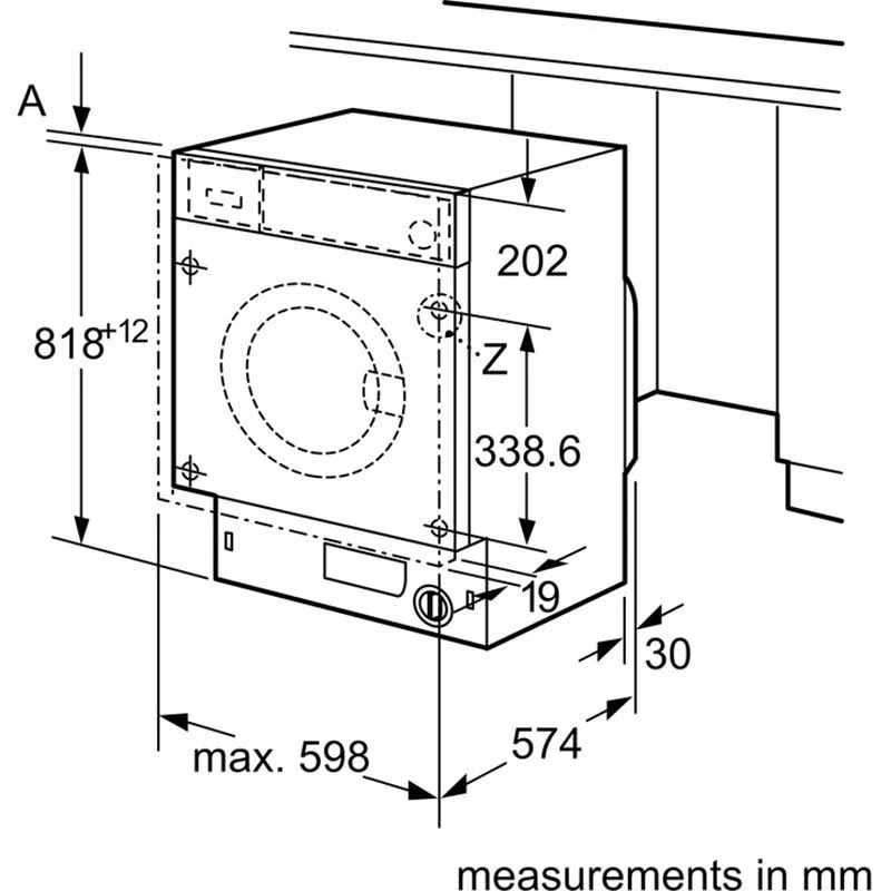 Neff W543BX2GB Built-In 8kg 1400rpm Washing Machine - White 6 Neff W543BX2GB Built-In 8kg 1400rpm Washing Machine - White - Image 6