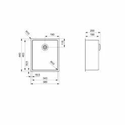 Reginox New York 1 Bowl Integrated Sink - NEW YORK 34X40 L 5 Reginox New York 1 Bowl Integrated Sink - NEW YORK 34X40 L -Blanco Shop n e newyork34x40l dimensions