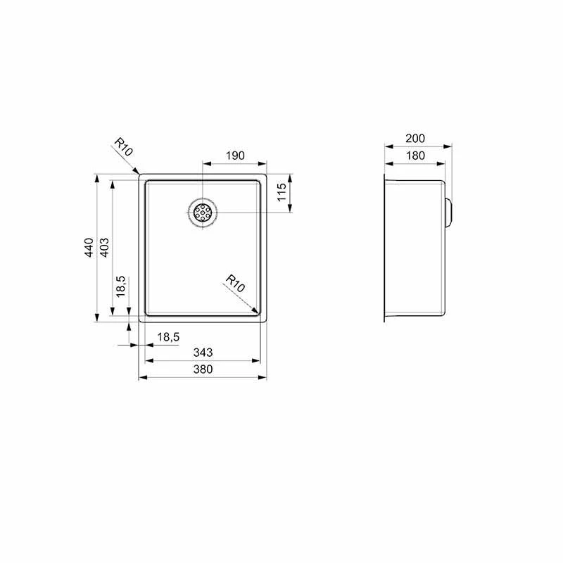 Reginox New York 1 Bowl Integrated Sink - NEW YORK 34X40 L 3 Reginox New York 1 Bowl Integrated Sink - NEW YORK 34X40 L - Image 3