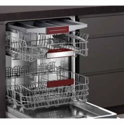 Neff N30 S153HCX02G F/I 60cm 14 Place Standard Dishwasher With Home Connect -Blanco Shop neff n30s153hcx02g open racking front side view