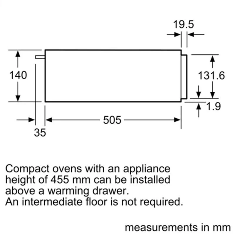 Neff N50 N1AHA01N0B 14cm Warming Drawer St/Steel 5 Neff N50 N1AHA01N0B 14cm Warming Drawer St/Steel - Image 5