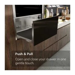 Neff N50 N1AHA02N0B 29cm Built-In Warming Drawer - Stainless Steel 9 Neff N50 N1AHA02N0B 29cm Built-In Warming Drawer - Stainless Steel -Blanco Shop neff n50n1aha02n0b push and pull feature illustration