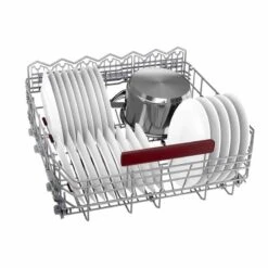 Neff N50 S195HCX26G Built-In F/I 60cm 14 Place Standard Dishwasher With Home Connect - Black -Blanco Shop neff n50s195hcx26g plates and pans setup front view