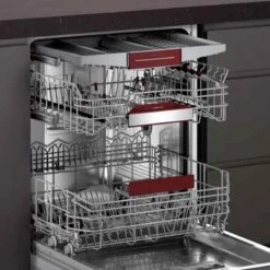 Neff N70 S187ZCX43G Fully Integrated 13 Place Dishwasher With Home Connect - Stainless Steel 16 Neff N70 S187ZCX43G Fully Integrated 13 Place Dishwasher With Home Connect - Stainless Steel -Blanco Shop neff n70s187zcx43g top and bottom racking open front view